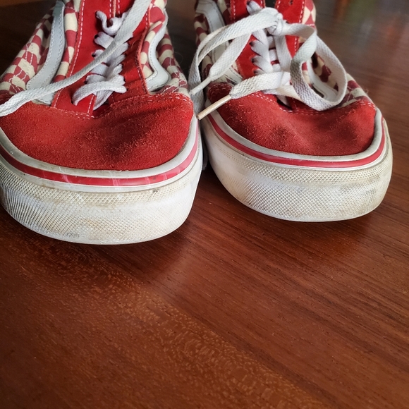 Vans red Check skate shoes mens 9.5 - Picture 6 of 11